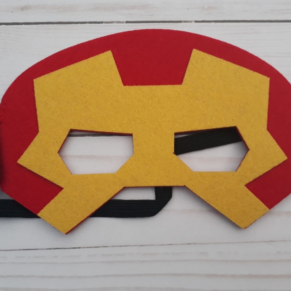 2/$22 Ironman Superhero Felt Face Mask Halloween Costume Kids Adult Marvel